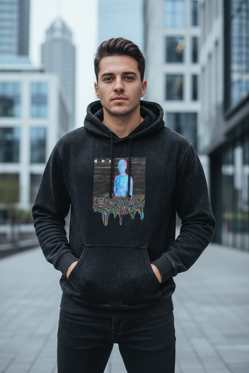 System Overload Acid Washed Unisex Hoodie