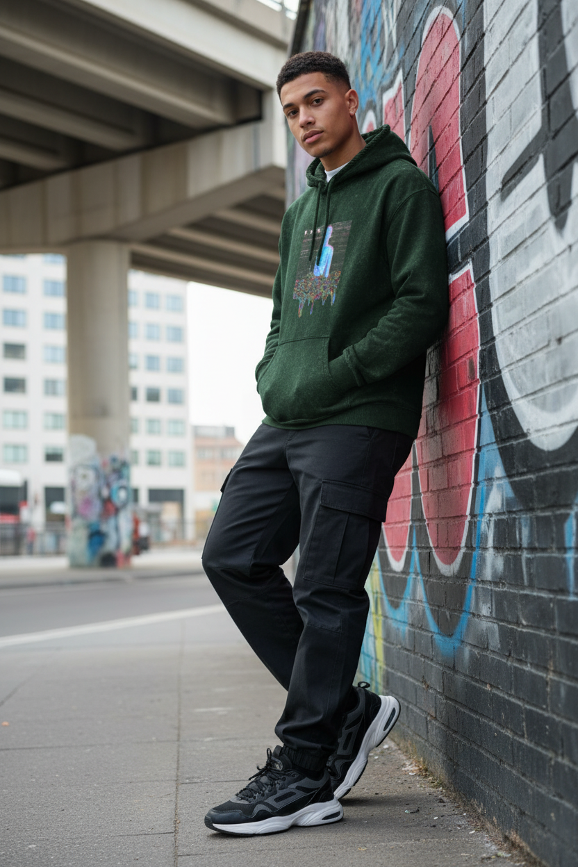 Glitched Acid Washed Unisex Hoodie