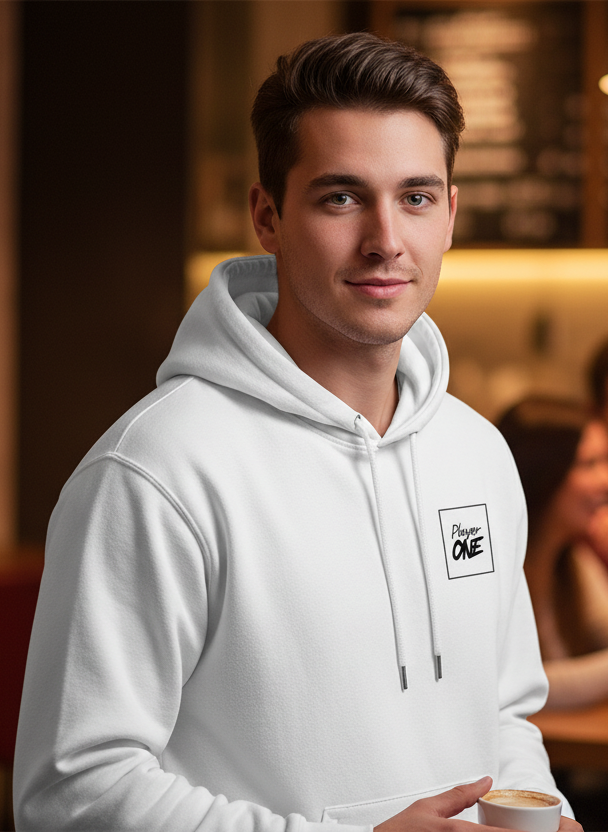 Player One White Pullover Hoodie