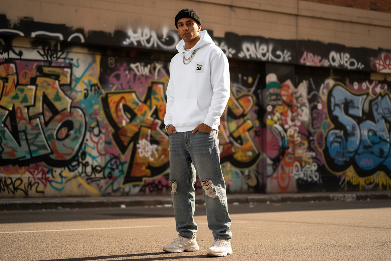 Player One White Pullover Hoodie