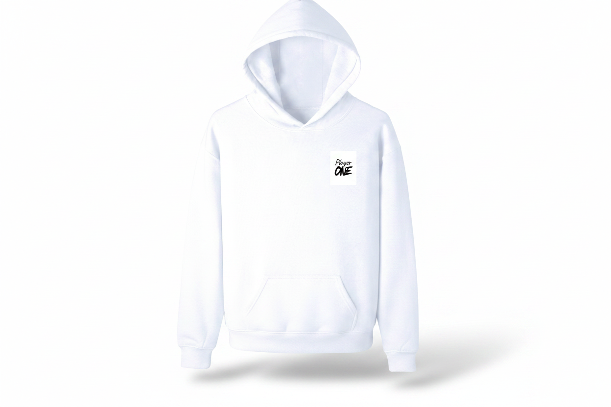 Player One White Pullover Hoodie