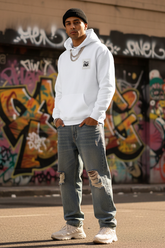 Player One White Pullover Hoodie