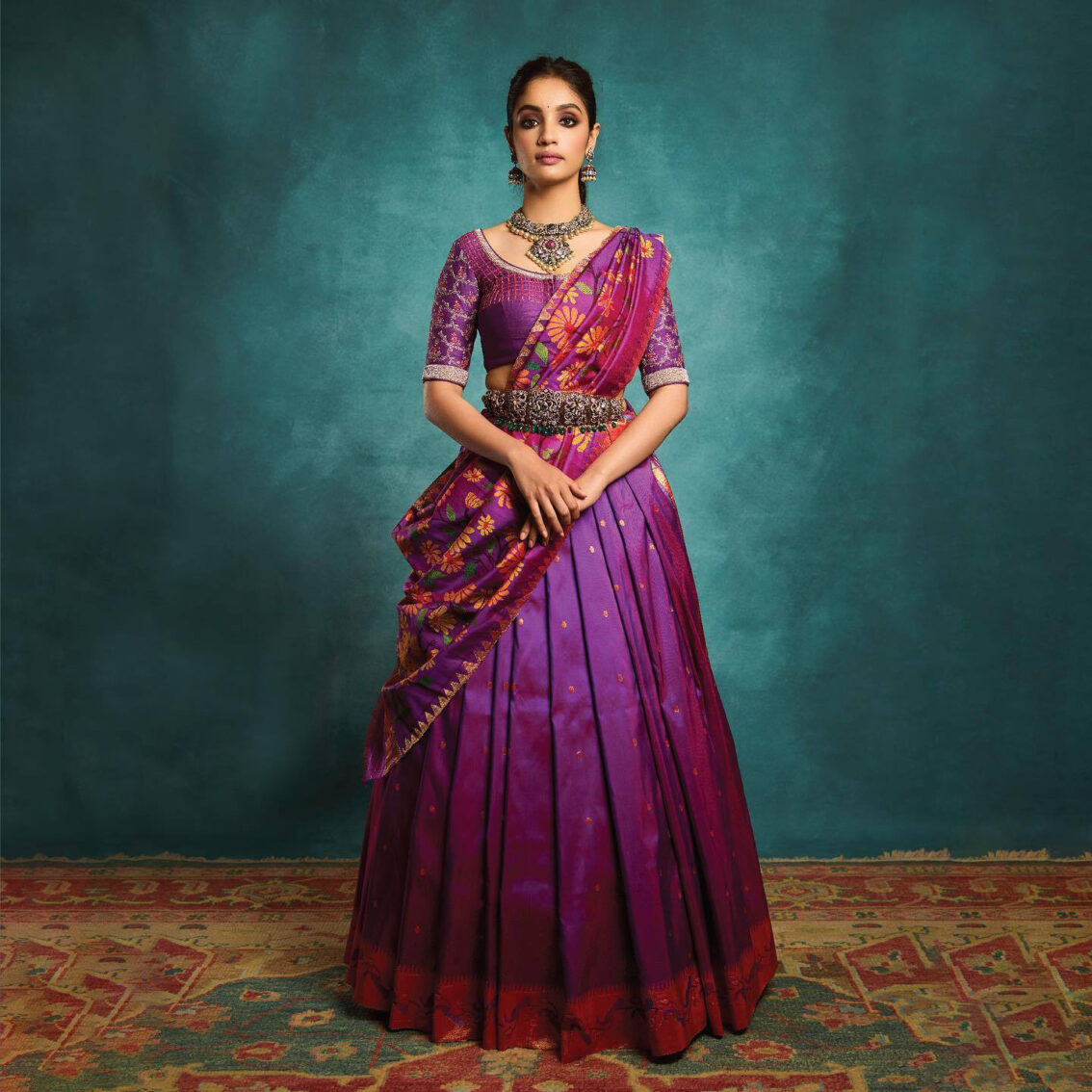 Purple Paithani Half Saree