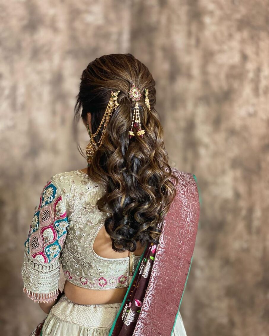 Soft Curls With Traditional Jewellery