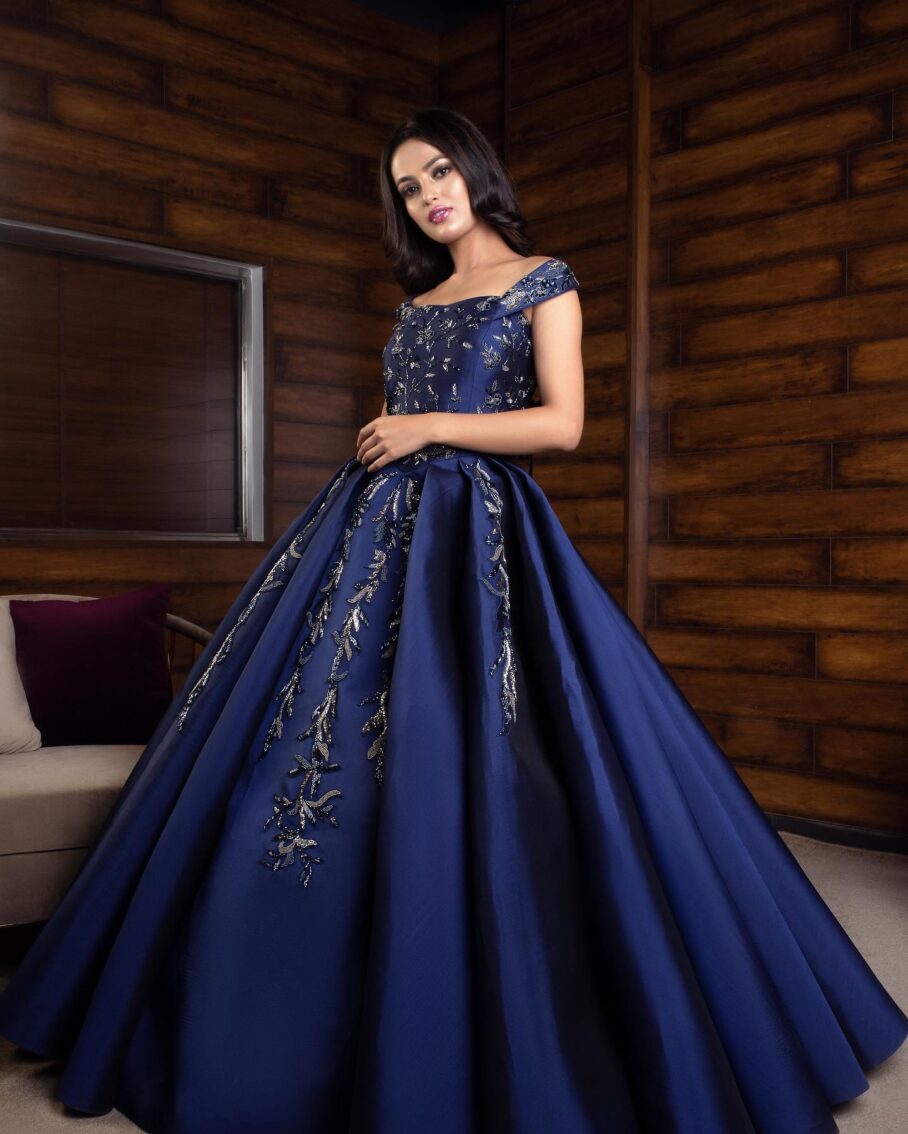 Blowing Blue Gown