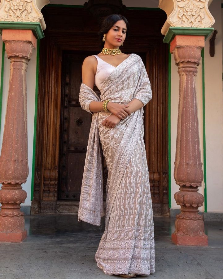 Magnificently embroidered saree