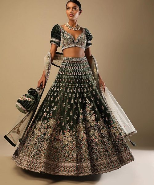 Velvet Lehenga : A perfect Choice For This Winter Wedding Season - West  India Fashion