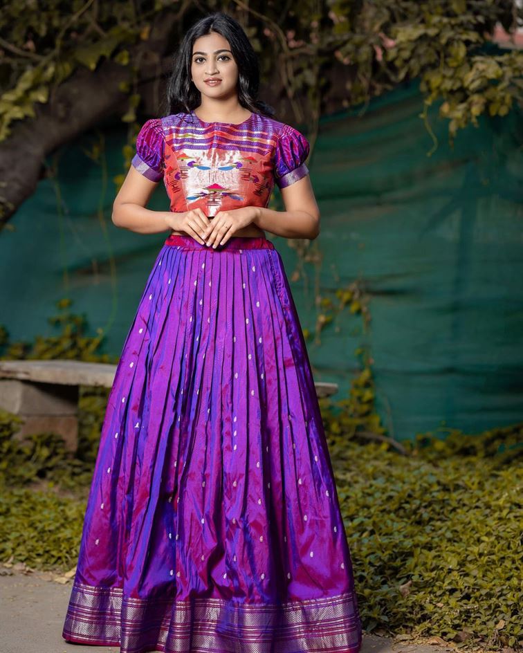 Purple paithani dress