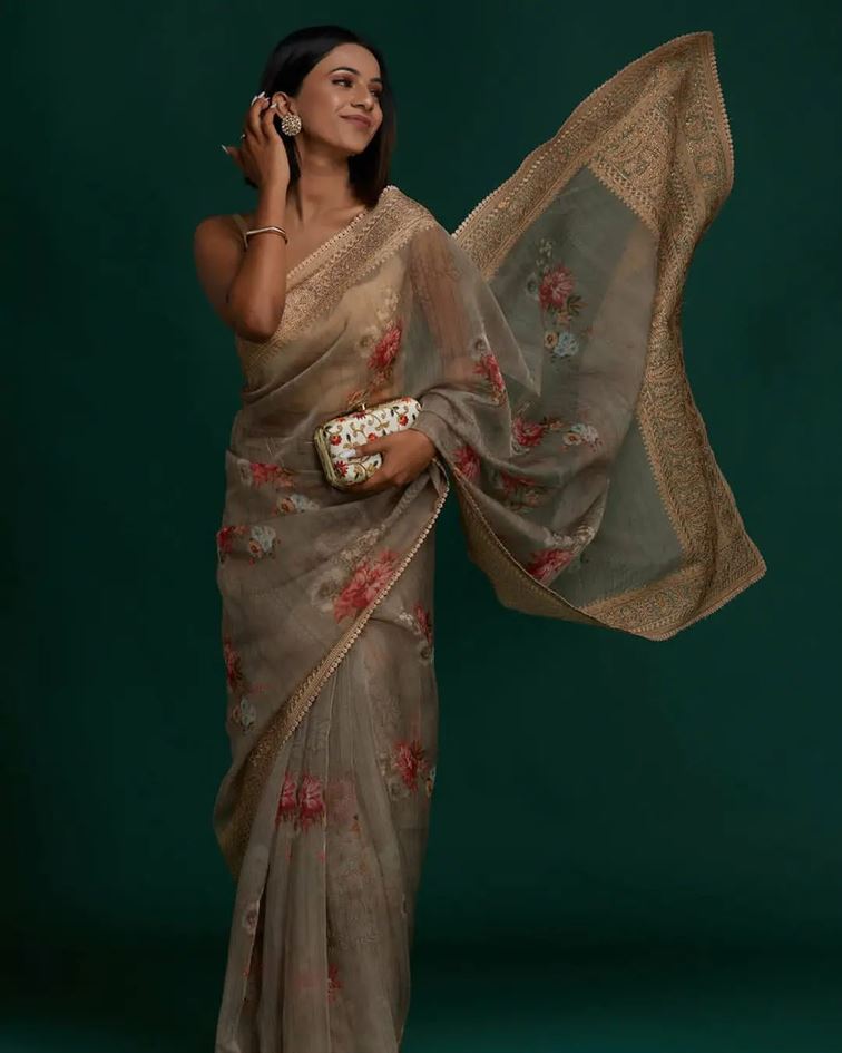 Silk organza saree