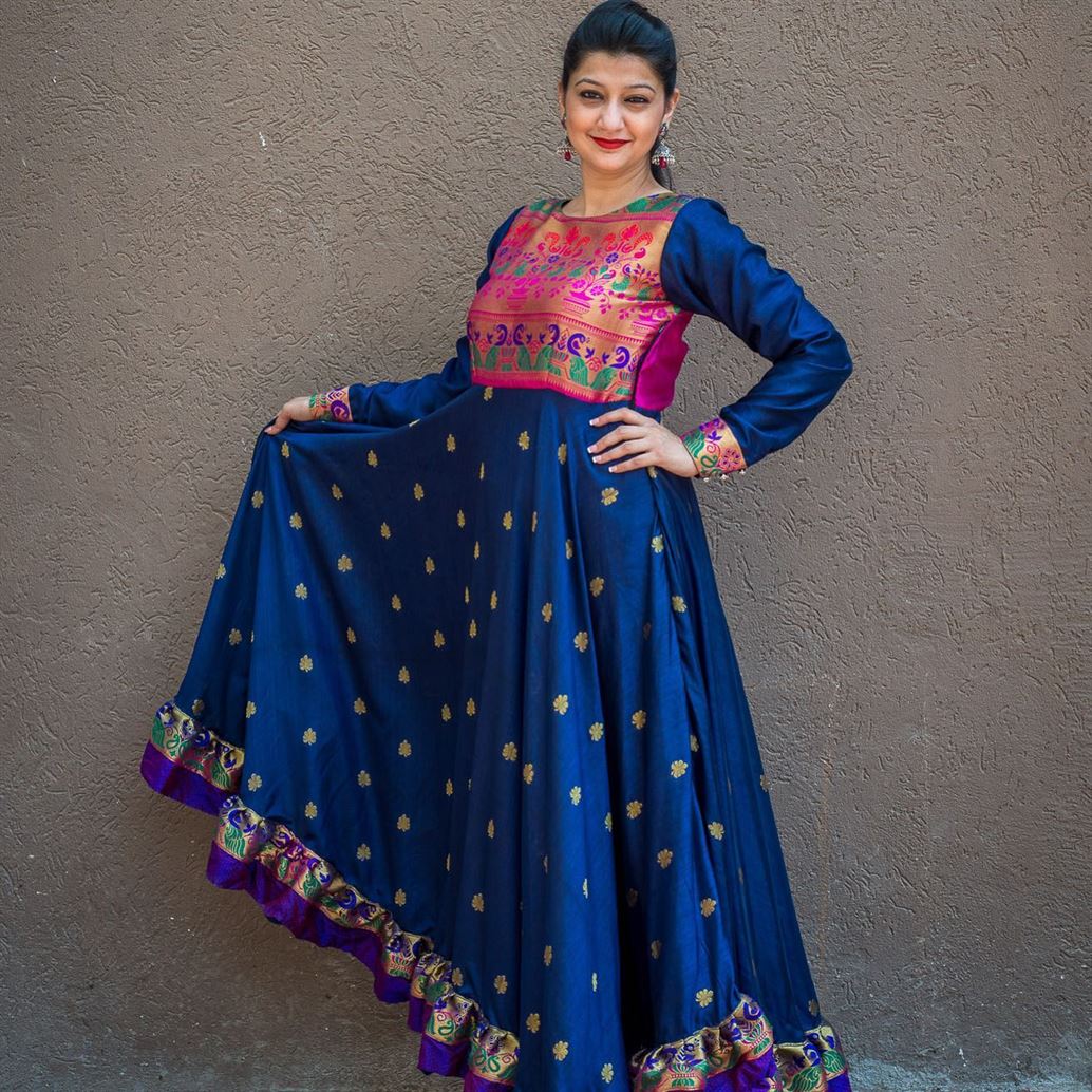 Blue Paithani Gown