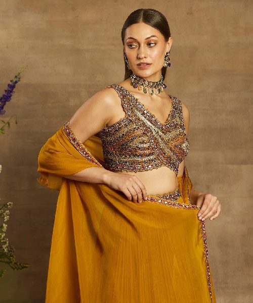 Front side blouse pattern for lehenga Archives - West India Fashion