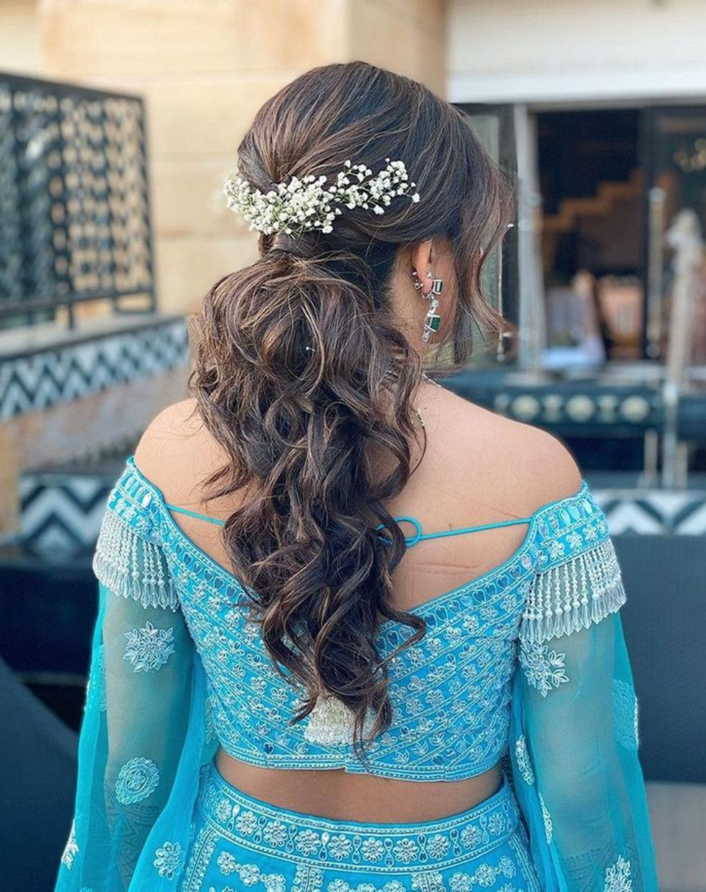 What is the best hairstyle while wearing a ghagra dress? - Quora